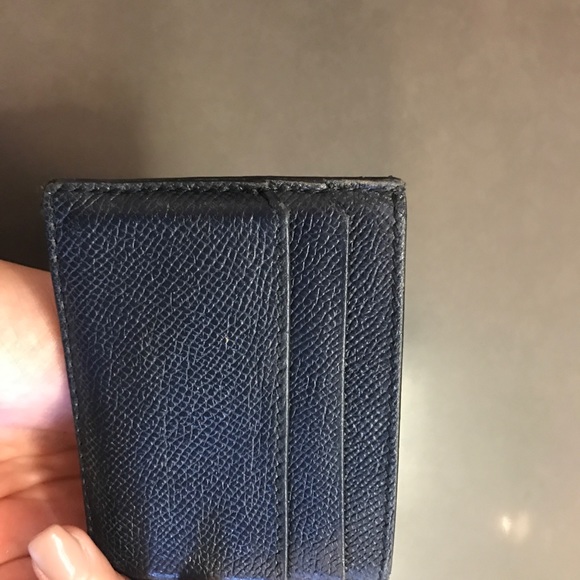 Burberry Navy Leather Card Holder - Picture 2 of 4